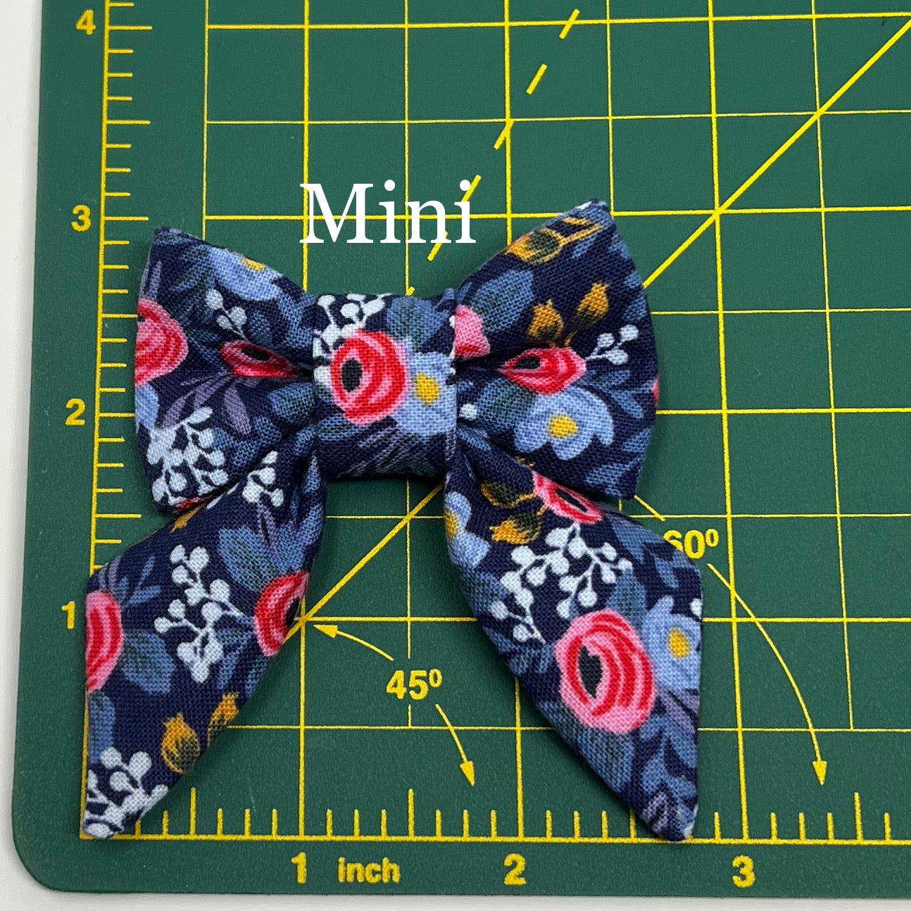 Blue Floral Cat Collar with Optional Sailor Bow Tie