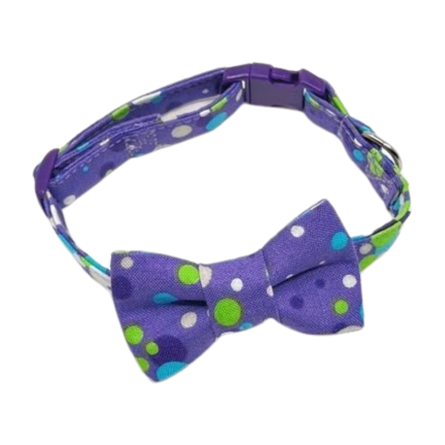 Purple with Dots - Cat Collar with optional Bow Tie